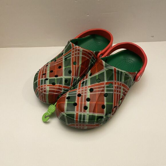 Crocs Baya Holiday Plaid Clogs Size 11 Men Christmas Red Green Comfort Sandals main image 4